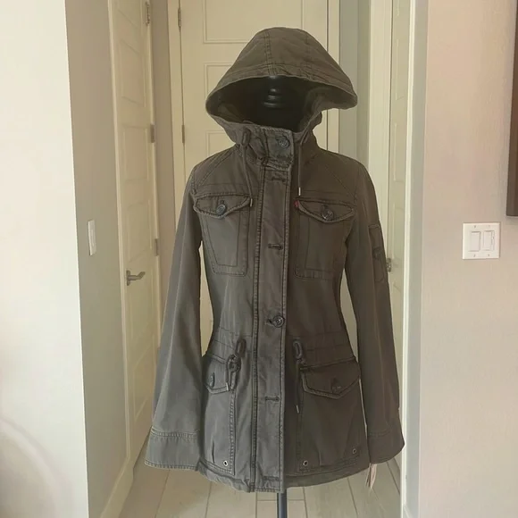Levi’s Hooded Military Army Style Jacket Size XS NWT - Picture 11 of 14